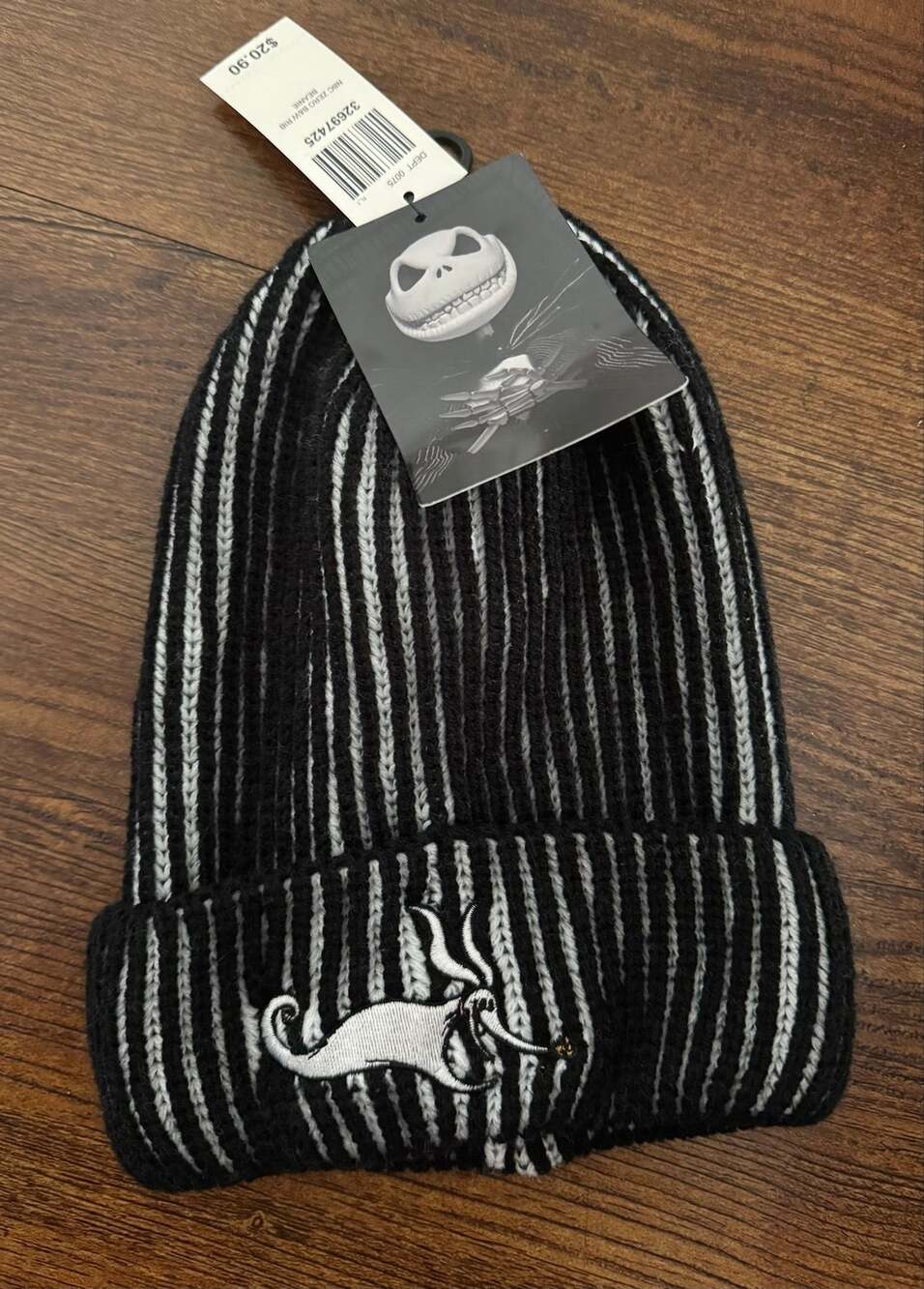 Disney Nightmare Before Christmas Zero Ribbed Beanie Hat NWT